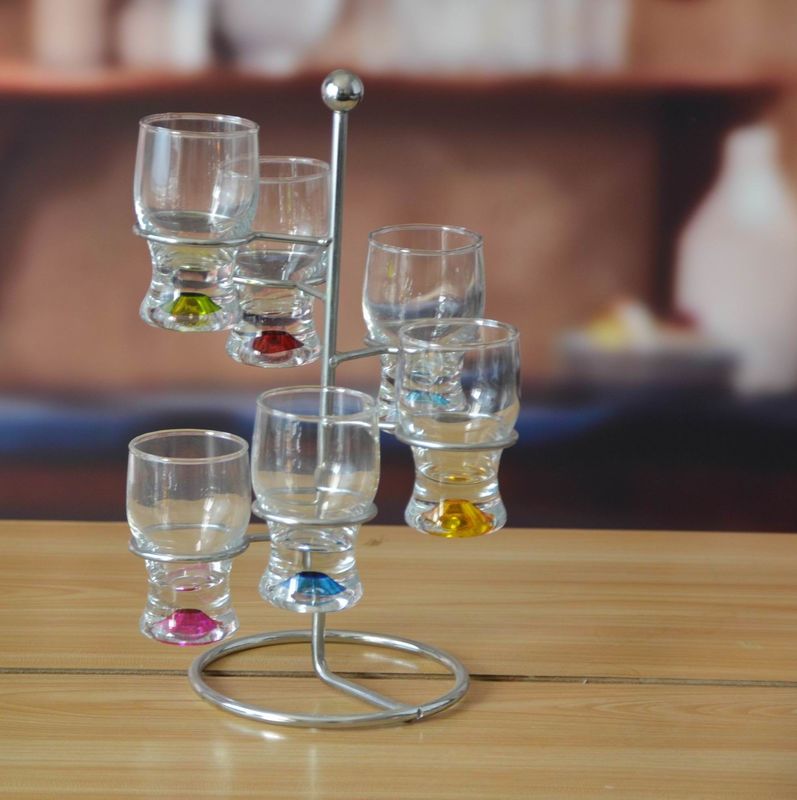 Hand Made 6 Color Ball Bottom Unique Shot Glass Set