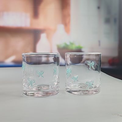 quality 14oz Valentine's Decorative DOF Glass Bowknot Water Tumbler Glasses Mexico Icon Rock Glass Cup for Wedding Party Gift factory
