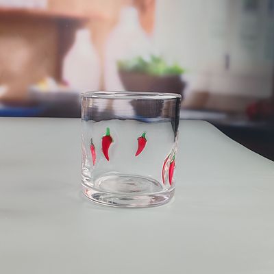 quality 14oz Chili Decorative DOF Glass Heart Shape Water Tumbler Glasses Mexico Rock Glass Cup for Wedding Party Gift factory