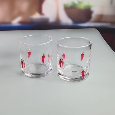 quality 14oz Chili Decorative DOF Glass Heart Shape Water Tumbler Glasses Mexico Rock Glass Cup for Wedding Party Gift factory