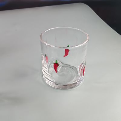 quality 14oz Chili Decorative DOF Glass Heart Shape Water Tumbler Glasses Mexico Rock Glass Cup for Wedding Party Gift factory