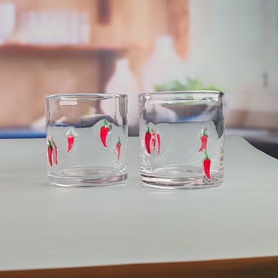 quality 14oz Chili Decorative DOF Glass Heart Shape Water Tumbler Glasses Mexico Rock Glass Cup for Wedding Party Gift factory