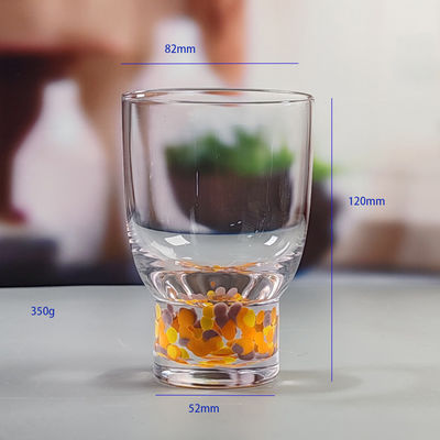 quality Confetti Decorative DOF Glass Handmade Crystal Tumbler Water Glasses Mexico Rock Glass Cup for Wedding Party Gift factory