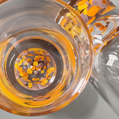 quality Confetti Decorative DOF Glass Handmade Crystal Tumbler Water Glasses Mexico Rock Glass Cup for Wedding Party Gift factory