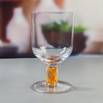 quality Mexican Confetti Design Elegant Water Goblets Luxury Hand Blown Confetti Cocktails Glass Cup Romantic Short Stem Wine Glasses factory