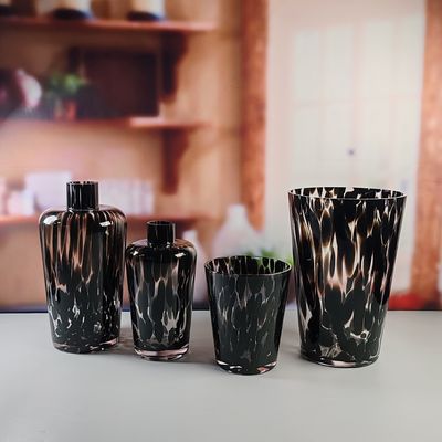 quality Handmade Amber Glass Vase Modern Unique Vase For Table Centerpiece Decorative Flower Vases For Home Office Wedding(S Size) factory