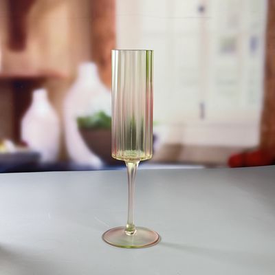 quality 190ml Capacity Tri-color Gradient Frosted Champagne Glass Customized Sprayed Color Stylish Option For Luxury Events And Parties factory