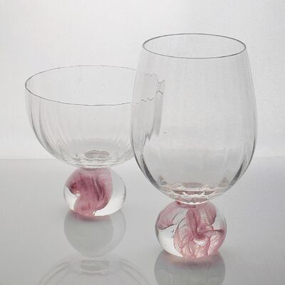 quality High Clarity Pink Cloud Crystal Wine Glass Set Designed For In Restaurants Bars And Wine Tasting Events Offering Superior Presentation factory
