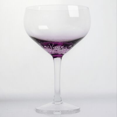 quality Lavender Bubble Crystal Wine Glass Handblown With Gradient Tint And Delicate Trapped Bubbles Combining Elegance With Durability factory