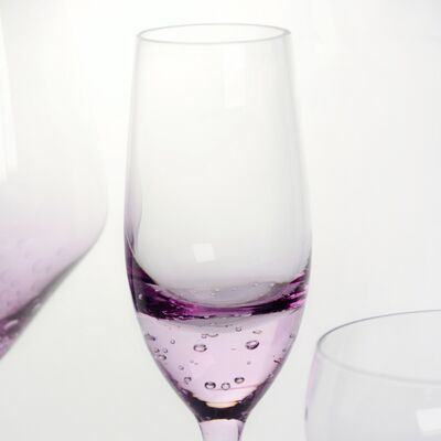 quality Lavender Bubble Crystal Wine Glass Handblown With Gradient Tint And Delicate Trapped Bubbles Combining Elegance With Durability factory