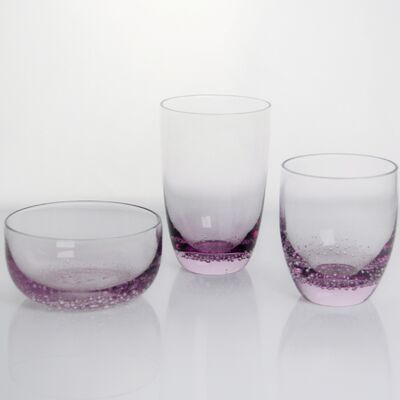 quality Crystal Wine Glass Handblown With Subtle Trapped Bubbles And A Soft Lavender To Clear Gradient Combining Beauty And Durability factory