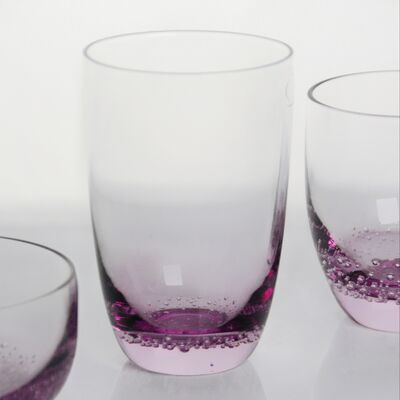 quality Crystal Wine Glass Handblown With Subtle Trapped Bubbles And A Soft Lavender To Clear Gradient Combining Beauty And Durability factory