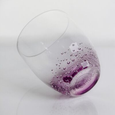 quality Crystal Wine Glass Handblown With Subtle Trapped Bubbles And A Soft Lavender To Clear Gradient Combining Beauty And Durability factory