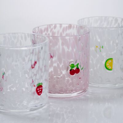 quality Tumbler Drinking Glasses hand crafted with dreamy confetti patterns and fruity designs that bring joy to your table setting factory