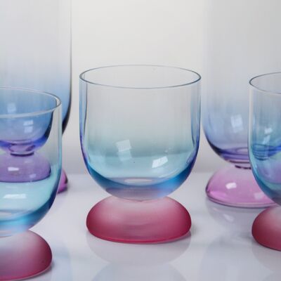 quality Handblown Crystal Wine Glass Goblet with Two-color Gradient and Frosted Base for 300ml Wine Cocktail & Home Decor factory