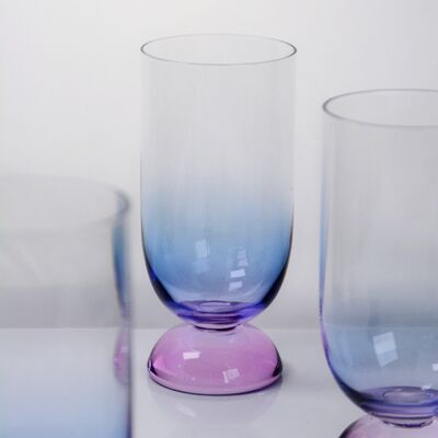 quality Handblown Crystal Wine Glass Goblet with Two-color Gradient and Frosted Base for 400ml Wine Cocktail & Home Decor factory