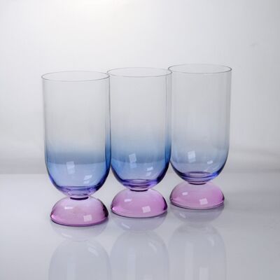 quality Handblown Crystal Wine Glass Goblet with Two-color Gradient and Frosted Base for 400ml Wine Cocktail & Home Decor factory