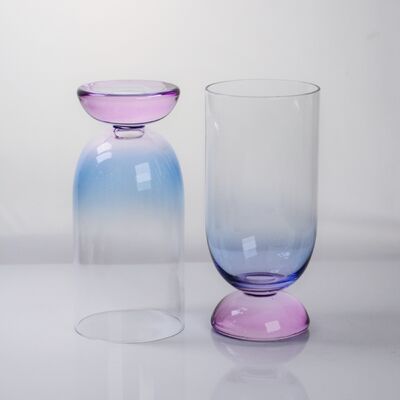 quality Handblown Crystal Wine Glass Goblet with Two-color Gradient and Frosted Base for 400ml Wine Cocktail & Home Decor factory