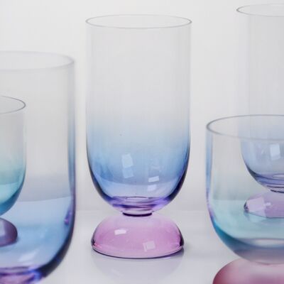 quality Handblown Crystal Wine Glass Goblet with Two-color Gradient and Frosted Base for 400ml Wine Cocktail & Home Decor factory