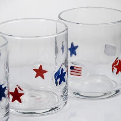 quality Hand Blown Patriotic Design Icon Glass with 400ml Capacity - Clear Tumbler for Whiskey and Cocktails factory