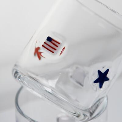 quality Hand Blown Patriotic Design Icon Glass with 400ml Capacity - Clear Tumbler for Whiskey and Cocktails factory