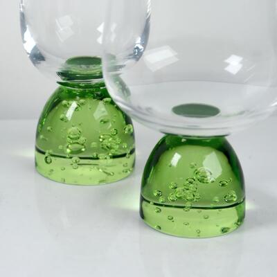 quality Handcrafted Bubble Base Crystal Wine Glass Goblet with Lead Free Crystal Glass for Elegant Dining factory
