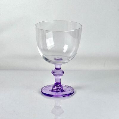 quality 4‑Pack Vintage Purple Stem Wine Glasses, Assorted Shapes Clear Cup with Decorative Purple Stem, Handblown Glass Goblets for Wedding Party Home Tabletop Decoration factory