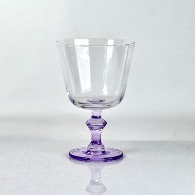 quality 4‑Pack Vintage Purple Stem Wine Glasses, Assorted Shapes Clear Cup with Decorative Purple Stem, Handblown Glass Goblets for Wedding Party Home Tabletop Decoration factory