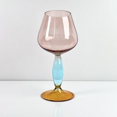 Quality Hand-Blown Gradient Color Borosilicate Wine Glasses, Multi-Color Artistic Stem Goblets for Wine, Cocktail, Home Bar & Party Decor factory