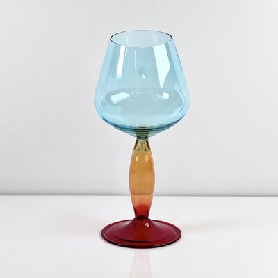 Quality Hand-Blown Gradient Color Borosilicate Wine Glasses, Multi-Color Artistic Stem Goblets for Wine, Cocktail, Home Bar & Party Decor factory