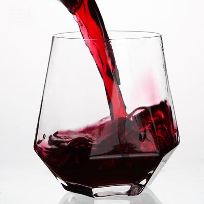 quality Diamond Geometric Gold Rim Crystal Glass Tumblers , Glass Drinking Cup factory