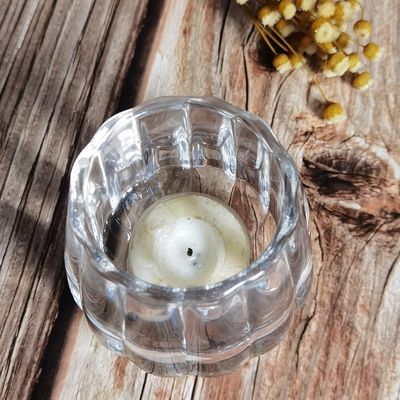 quality Pumpkin Shaped Embossed Glass Candle Holders For Tealight factory