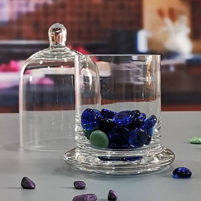 quality Customized Color Glass Cloche Jar with Bell Dome Glass Lid For Candle Wax factory