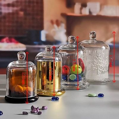 quality Customized Color Glass Cloche Jar with Bell Dome Glass Lid For Candle Wax factory