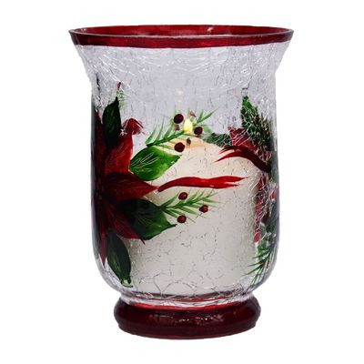 quality Ice Crack Classic American Glass Hurricane Candle Holder factory