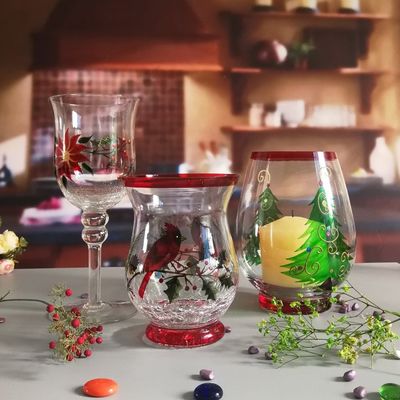 quality Ice Crack Classic American Glass Hurricane Candle Holder factory