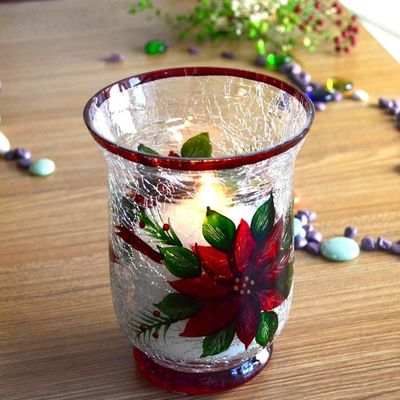 quality Ice Crack Classic American Glass Hurricane Candle Holder factory