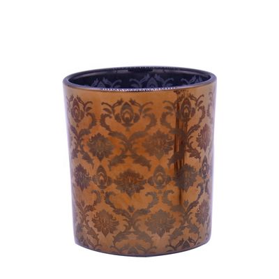 quality Copper Glass Candle Holders With Laser Engrave Pattern factory