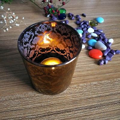quality Copper Glass Candle Holders With Laser Engrave Pattern factory