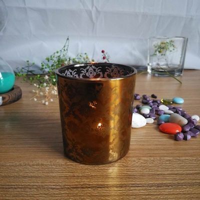 quality Copper Glass Candle Holders With Laser Engrave Pattern factory