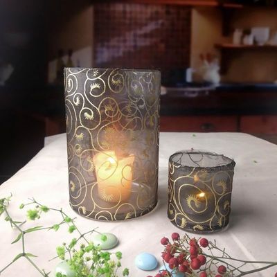 quality Decorative Handmade Silk Sleeve Coat Cylinder Candle Holders factory
