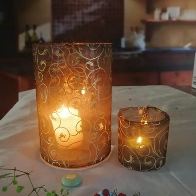 quality Decorative Handmade Silk Sleeve Coat Cylinder Candle Holders factory