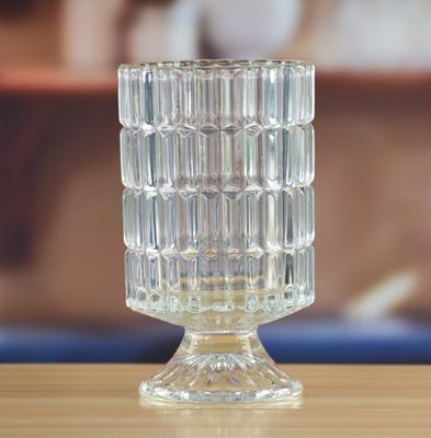 quality Heavy Duty Foot Pillar Glass Candle Holders , Clear Glass Candle Holders As Flower Vase factory