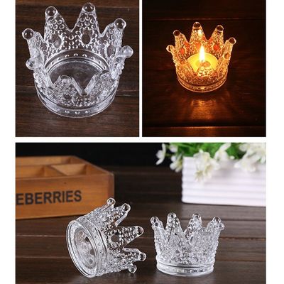 quality Romantic Crown Tea Light Mini Votive Candle Holders ,  Glass Cylinder Candle Holders For Party factory