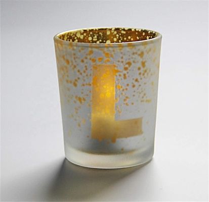 quality Electroplated Matte Glass Candle Holders With Morden Pattern factory