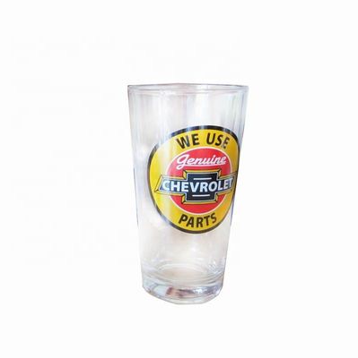 quality Tall Giant 20 Oz Pint Craft Beer Glasses With Color Decal factory