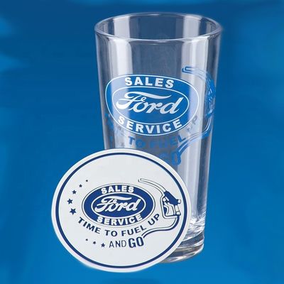 quality Tall Giant 20 Oz Pint Craft Beer Glasses With Color Decal factory