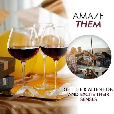 quality Mouthblown Large Size 750ml Stemed Crystal Wine Glasses , Crystal Red Wine Glasses factory