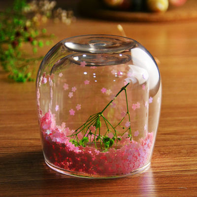 quality Customized Double Wall Glass Coffee Cup Decorative Glitter Tumbler Drinking Glasses factory