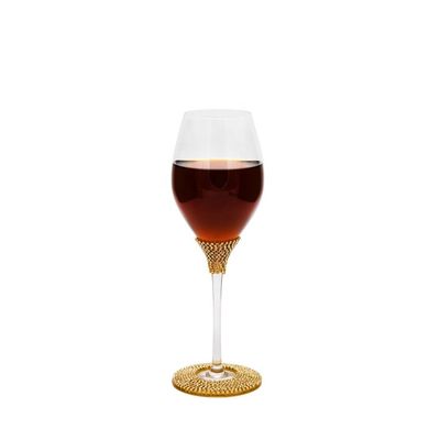 quality Diamonds Decorated Crystal Wine Glass As Anniversary Gift factory